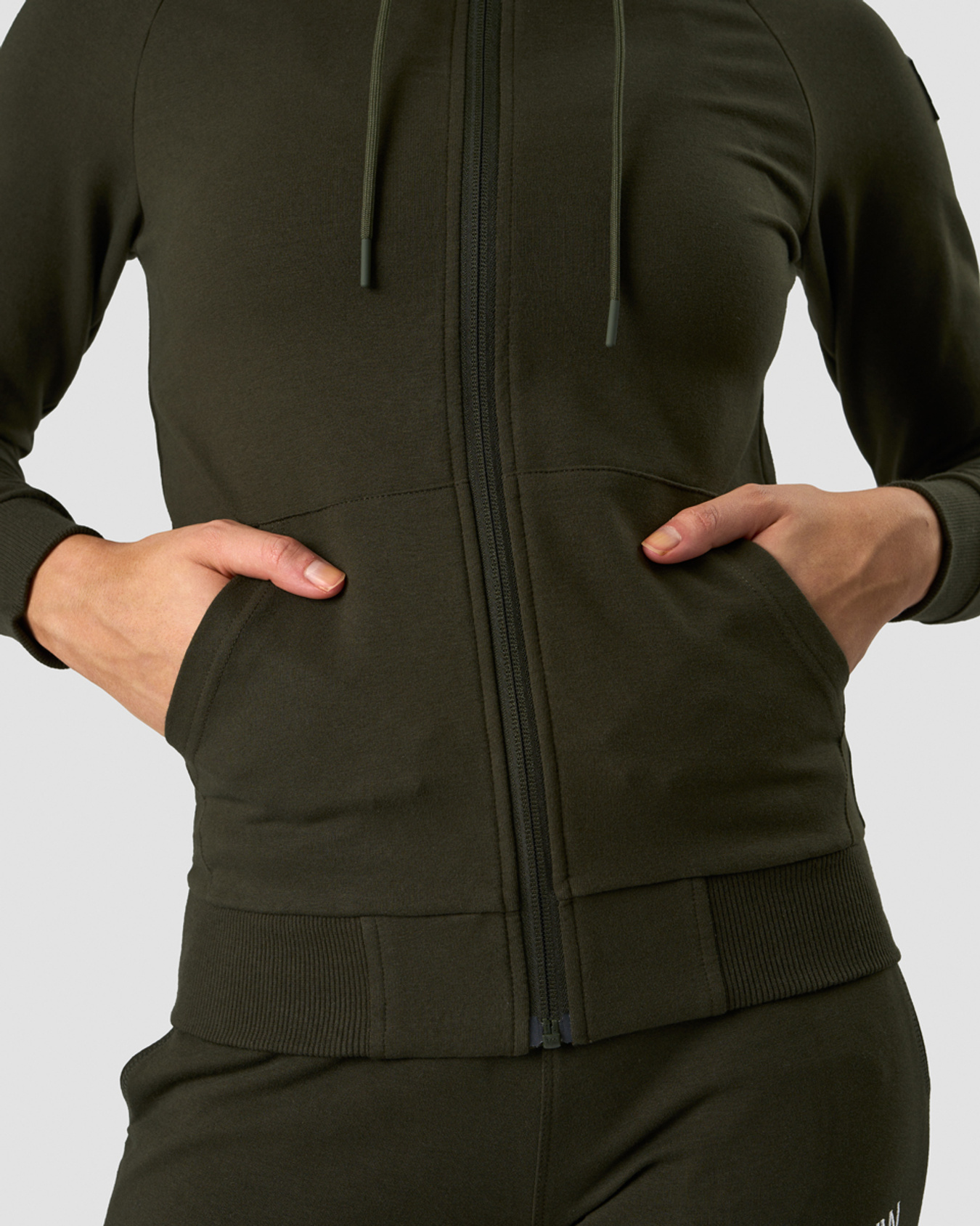 Activity Zip Hoodie Wmn Dk Army Green - afbeelding 3