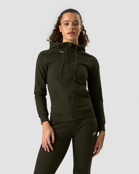 Activity Zip Hoodie Wmn Dk Army Green